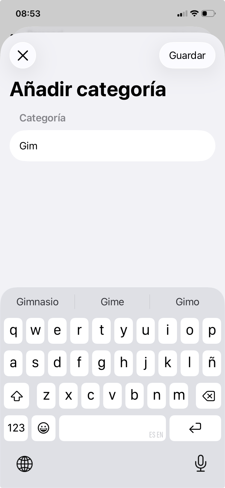 Presupuesto por sobres en app finanzas privada iPad