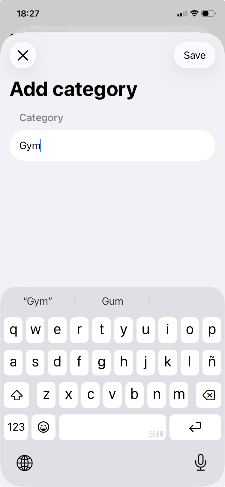 Envelope budgeting in private finance app iPad