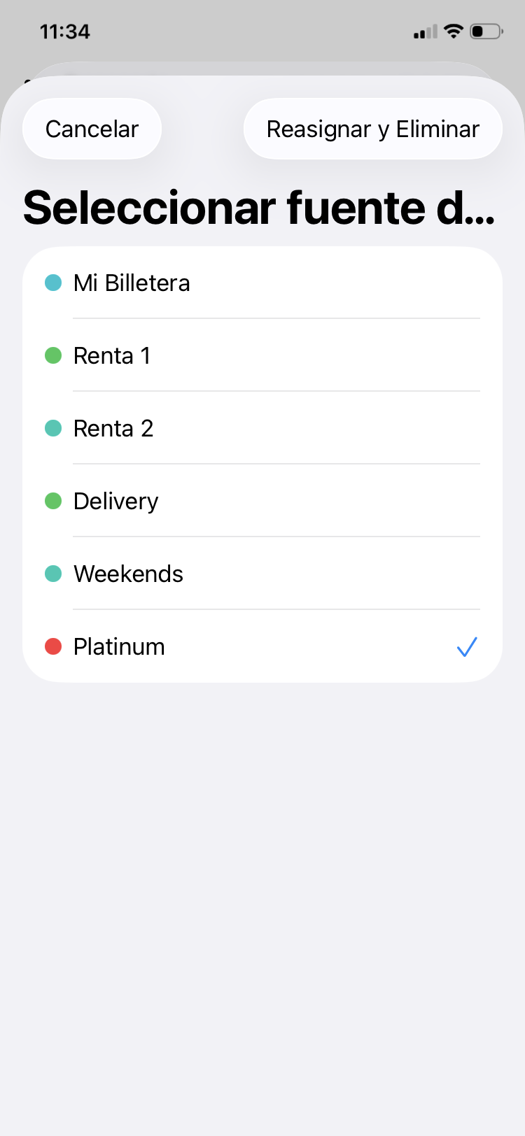 Selector de fuente de reemplazo al eliminar una fuente