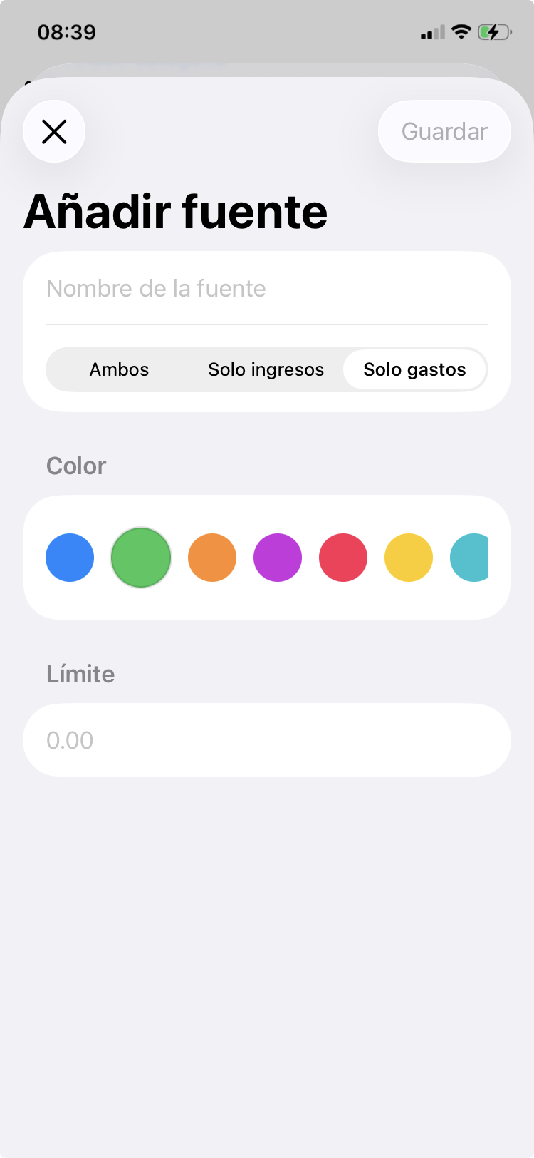 Presupuesto por sobres en app finanzas privada iPad