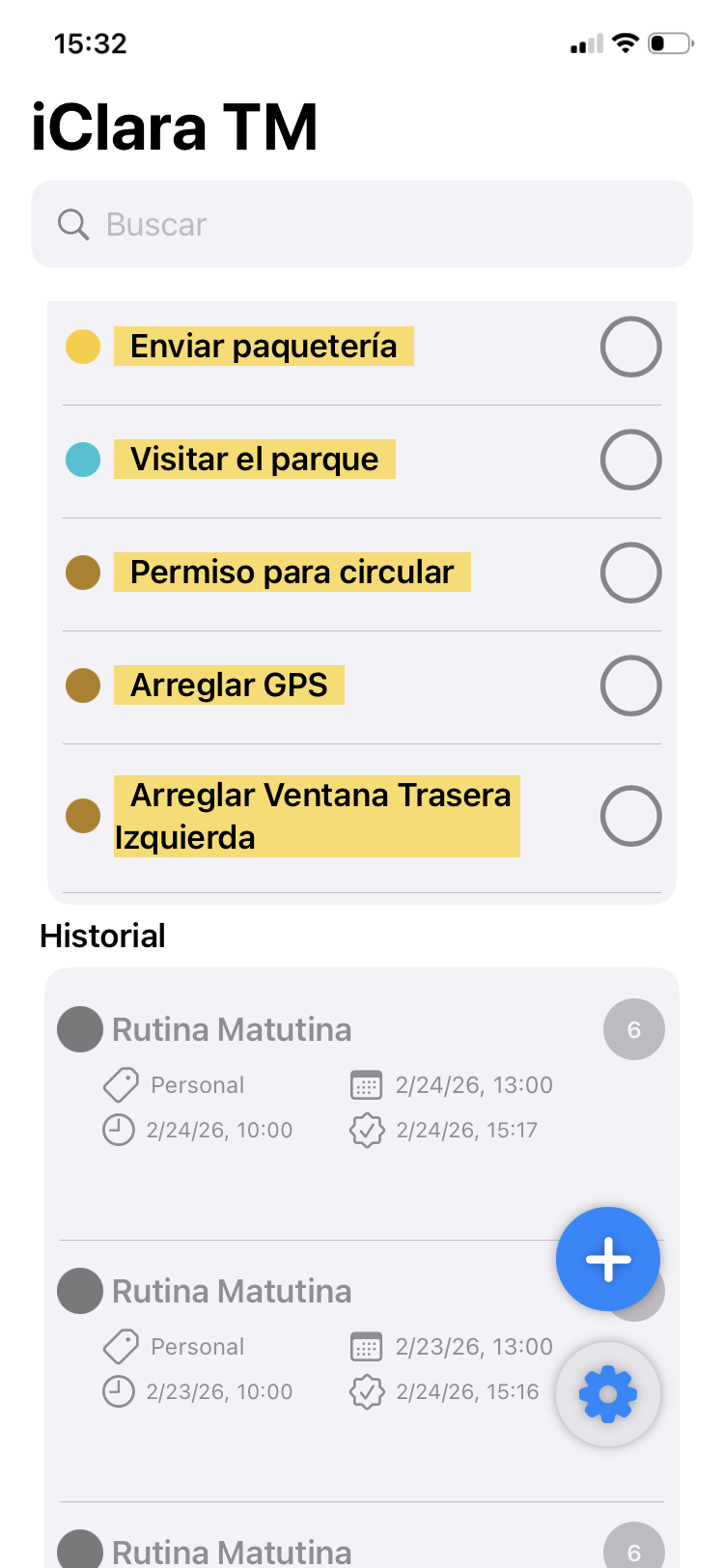Historial de metas completadas
