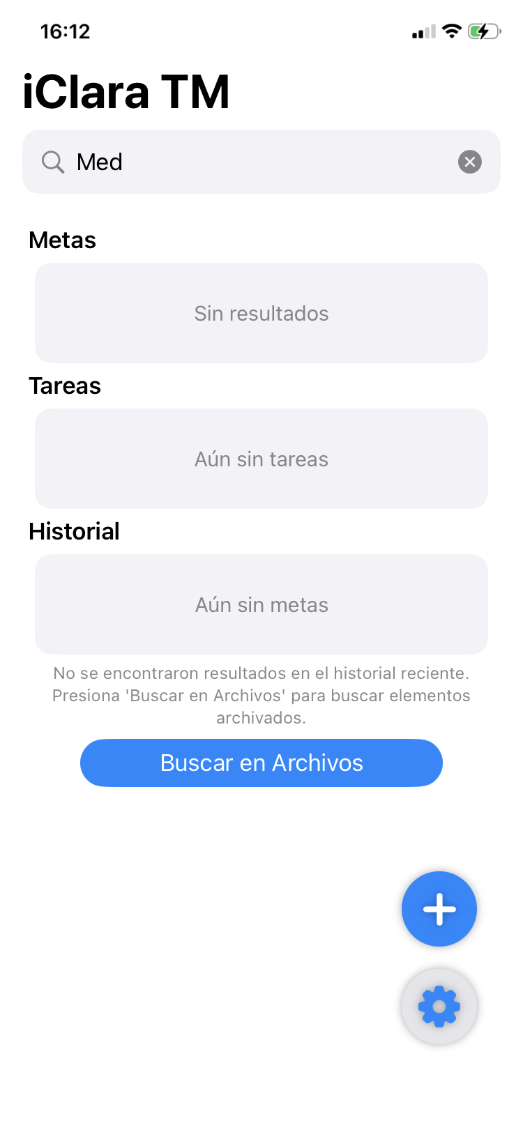 CTA para buscar en archivos cuando no hay resultados recientes