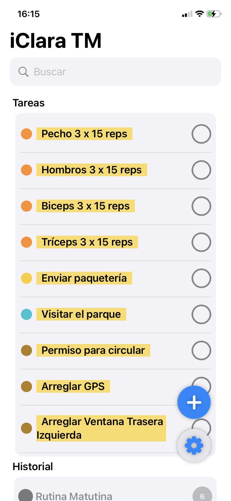 Lista de tareas con plazos