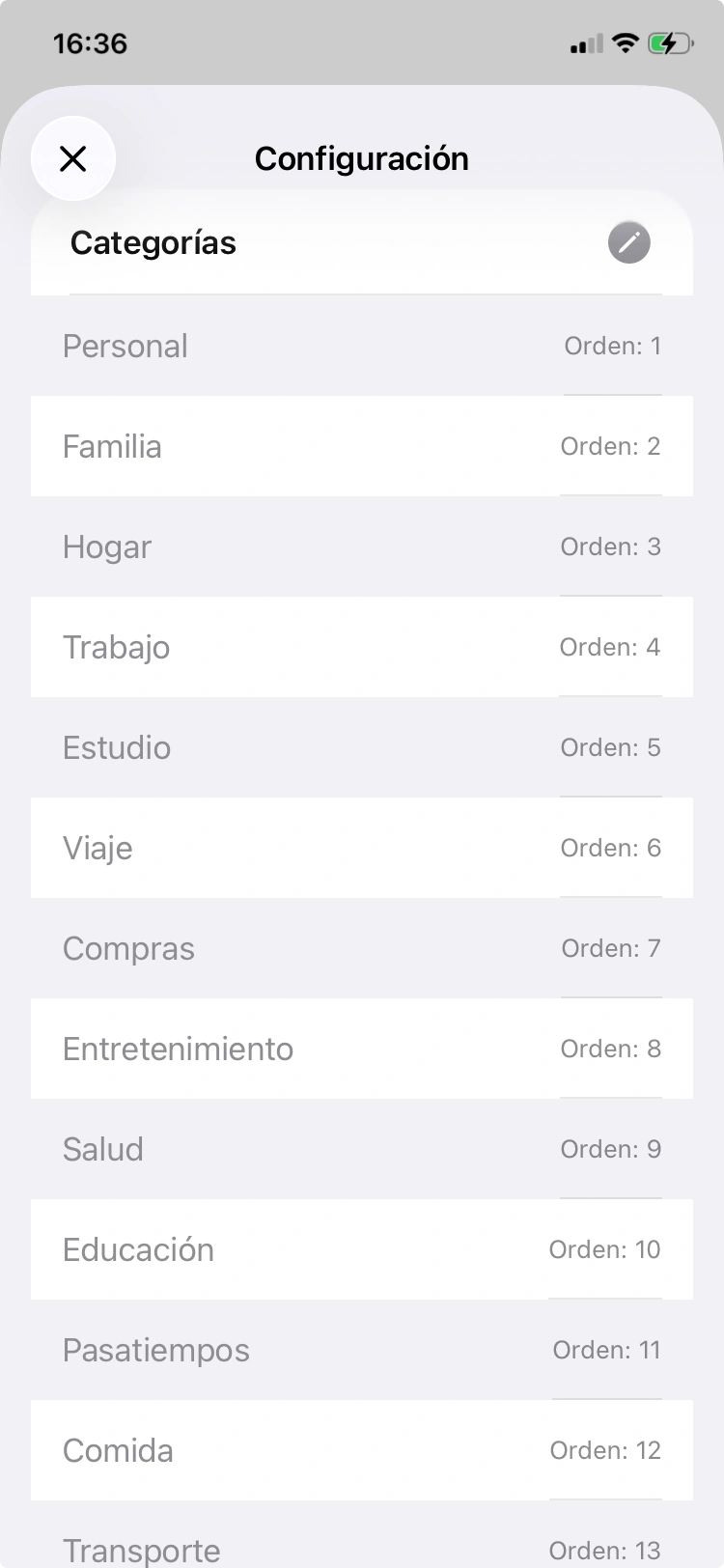 El orden de las categorías es ascendente en la v1.1+