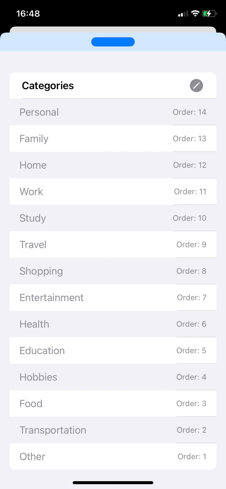 Categories order goes descending in v1.0